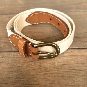 J Crew Mens 36” Webbed Belt with Brass Buckle